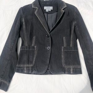 Black-washed Blazer-style Jean Jacket - 6 petite